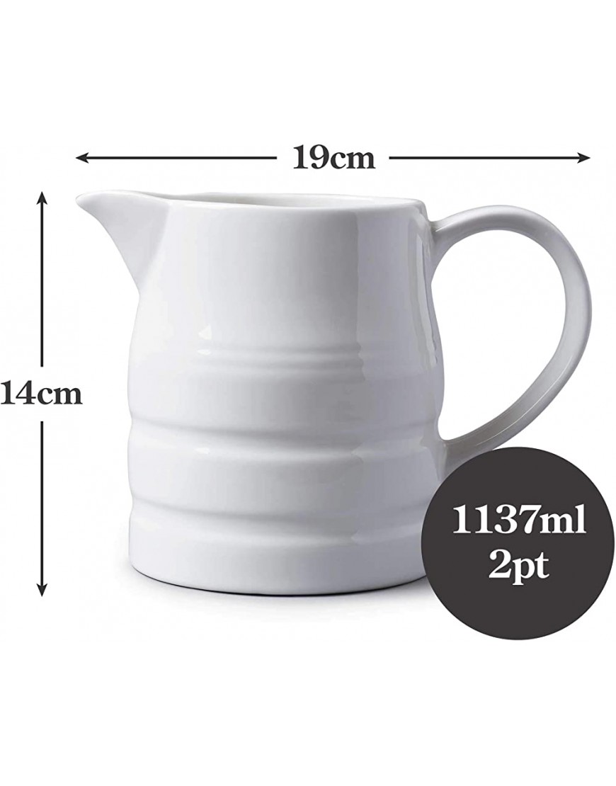WM Bartleet & Sons Porcelaine traditionnel Pot à lait blanc 2 pints - BH363VWVS