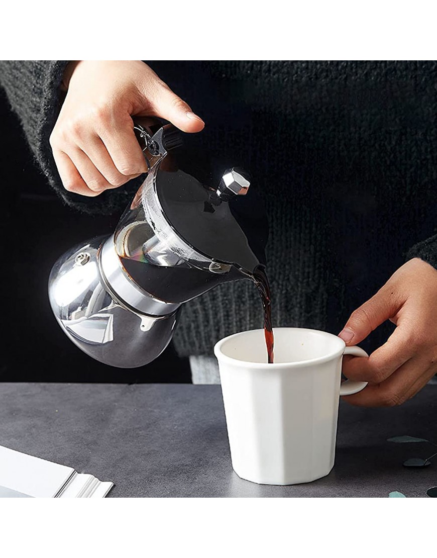 Cafetière Moka en acier inoxydable cafetière octogonale avec poignée résistante à la chaleur pour cappuccino lait café américain macchiato - B2Q27CXUA