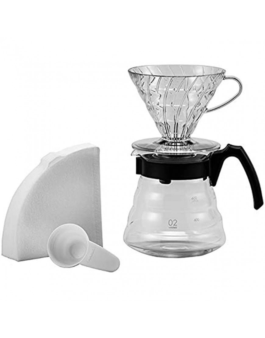 Hario Einsteigerset Kaffee 4 teilig Glas schwarz V60 Craft Coffee Maker 17 3 x 24 5 x 13 cm VCSD-02B-EX - B6E85FRMH