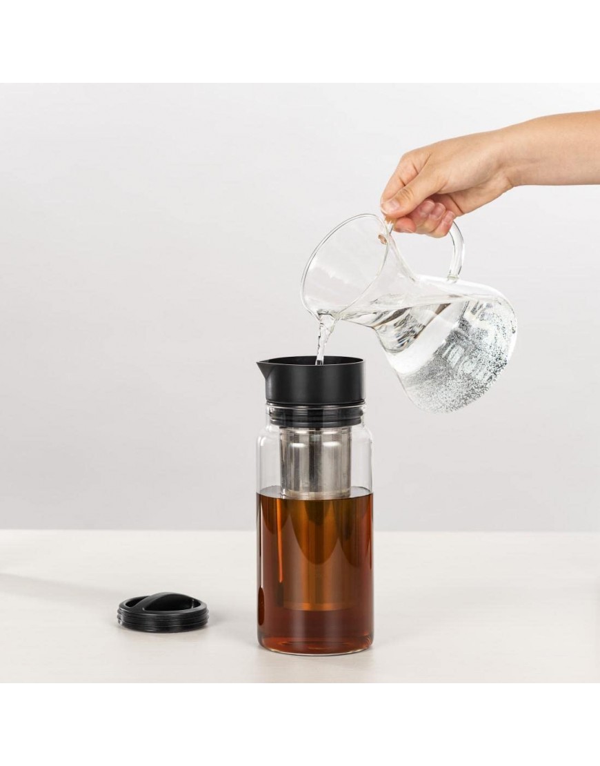 Xavax Cold Brew Cafetière 1 litre cafetière avec filtre en acier inoxydable amovible verseuse en verre pour café thé et eau infusée théière avec passoire 1000 ml Transparent - B52J2ETES