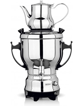 BEEM SAMOWAR 2030-3 l | Tea Maker elettrico 2.200 W | Acciaio INOX contenitore per Acqua da 3 litri teiera da 1 litro | Adatta per USO privato alberghiero gastronomico - B4A79ZNSX