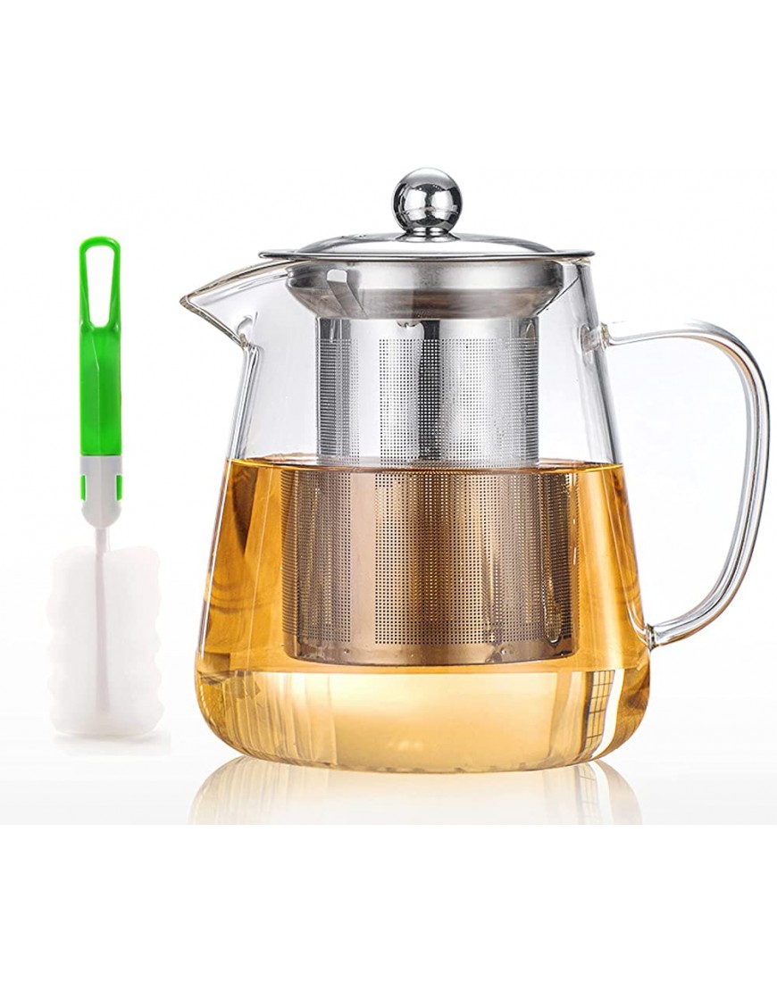 BOWD Théière en verre 750 ml filtre à thé en acier inoxydable résistant à la chaleur convient au thé et au café au four à micro-ondes et à la cuisinière électrique 750 ml 25 Qz - B1QMAKHPG