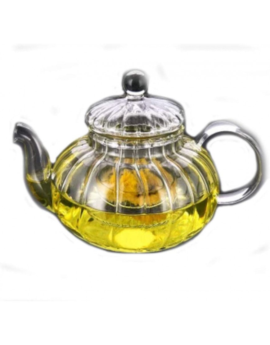 YUEMING Théière en verre théière et service à thé théière rayée théière en forme de citrouille théière filtre 600ml - B5M8AVZDN