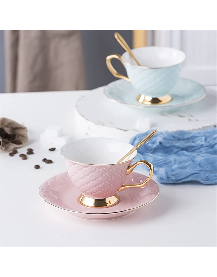 GDYJP Coupe de café avec Soucoupe Coupe à thé en Porcelaine et Ensemble de Soucoupe de thé et Jeu de Soucoupe Jeu de thé Couple de Porcelaine Color : Pink Size : 200ML - BK8WADJMD