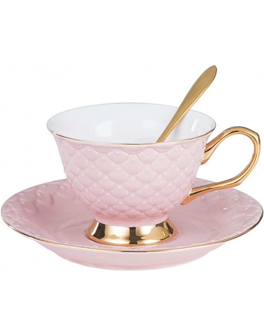 GDYJP Coupe de café avec Soucoupe Coupe à thé en Porcelaine et Ensemble de Soucoupe de thé et Jeu de Soucoupe Jeu de thé Couple de Porcelaine Color : Pink Size : 200ML - BK8WADJMD