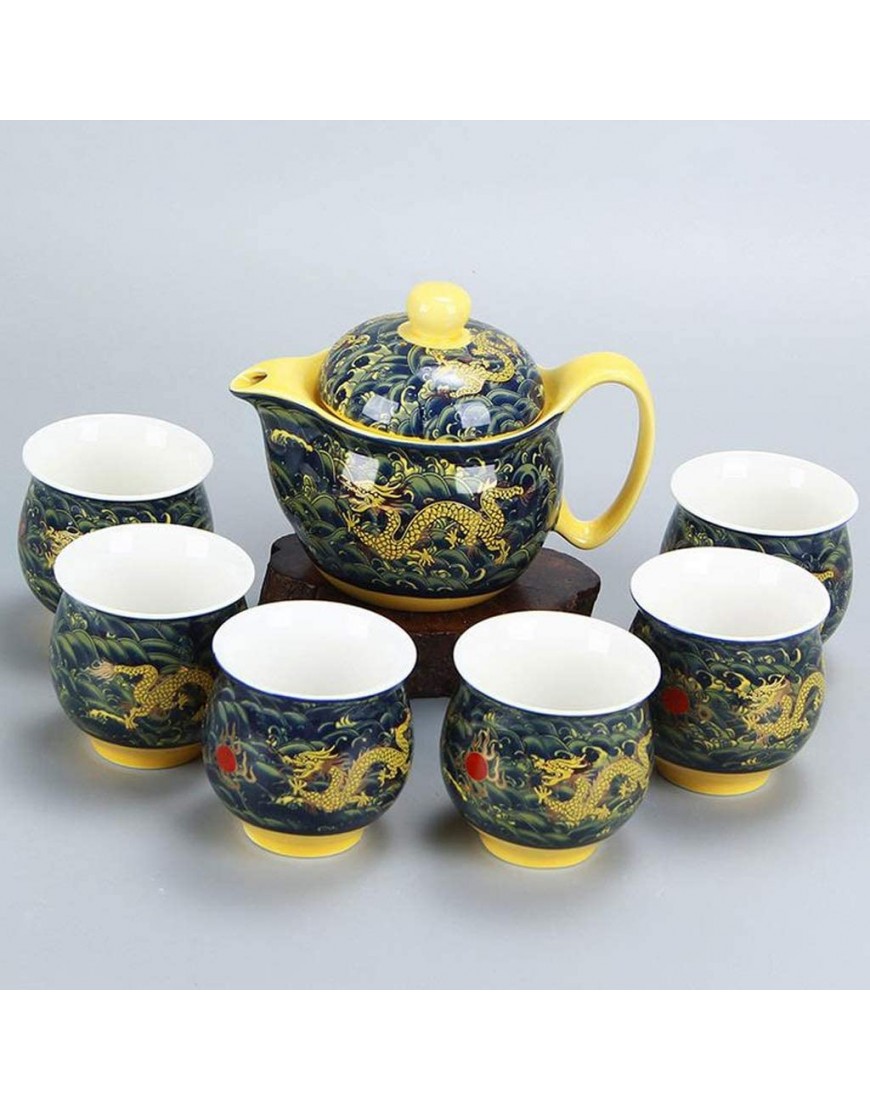 Haiqings Jeu de thé en céramique Chinois Kung fu Porcelain tas Tasse de Pot de Pot Dragon theapot teasescup Kungfu cuillère yubin1993 - B32EEEMFY