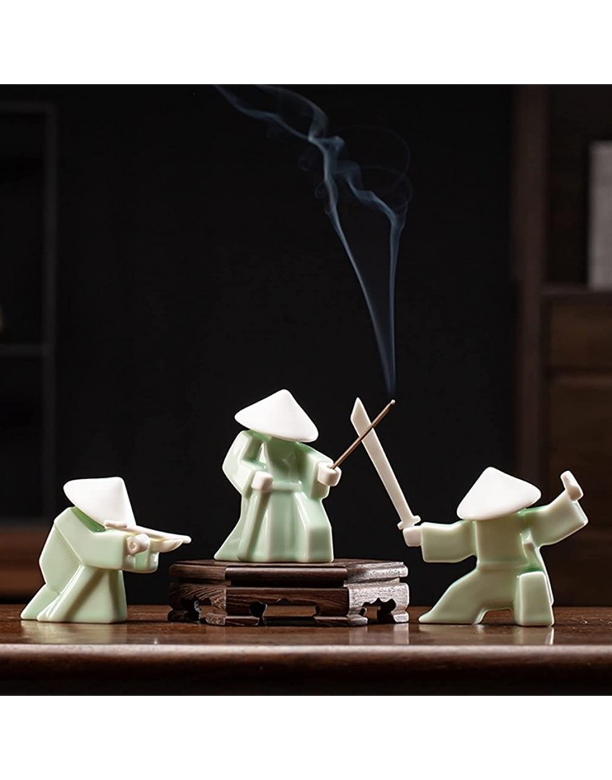WEIZIWF Creative Tea Pet Warrior Statue Figurine Tea Ornament Accessories Desk Decoration Kung Fu Tea Ceramic Sculpture Decoration for Tea Table Tearoom Home Office for Tea Lover Size : Green2 - BEH7EJYDK