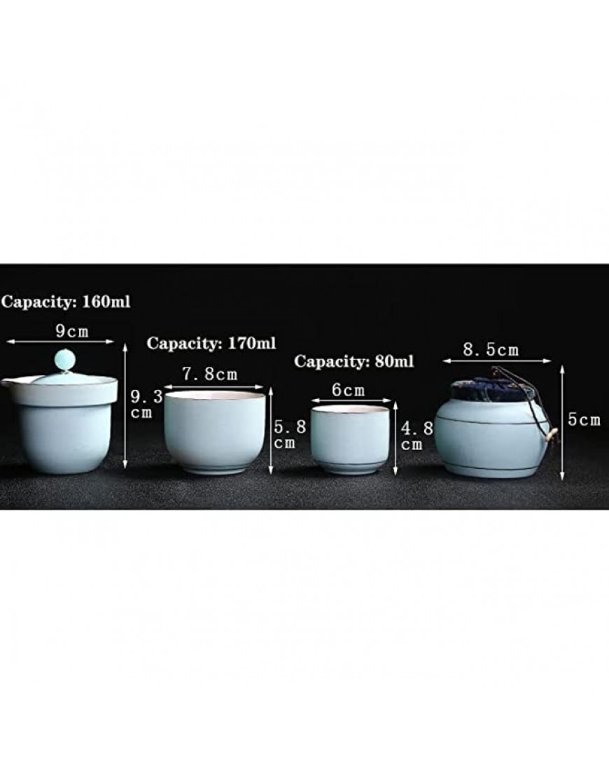 XIULAIQ Voyage de rangement portable Kung Fu Tea sert avec des canettes à thé un sac de rangement une casserole deux tasses Color : As shown Size : One size - B989DYUSJ