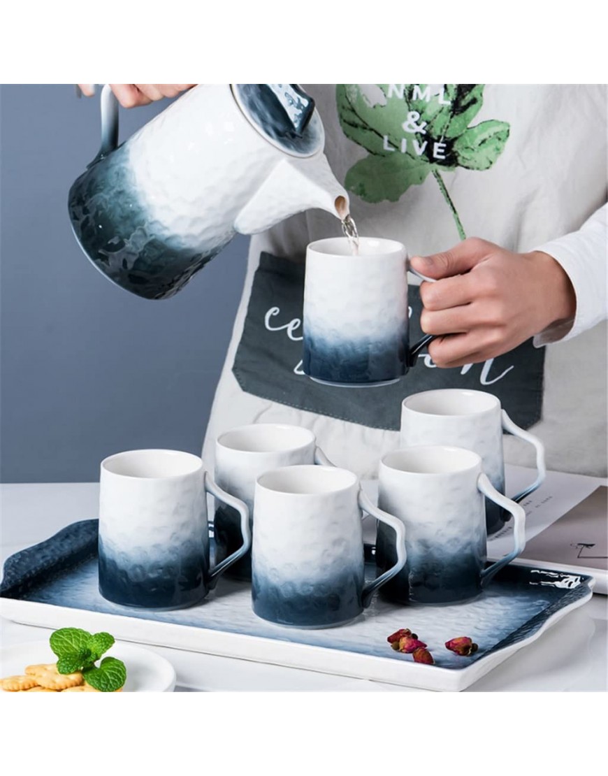 Xyzmdj Gradient Tea Céramique Set Tasse d'eau Tasse Bouilloire Cold Bouilloire avec plateau Tasse à thé de l'après-midi de ménage Ensemble de tasse de café Color : A Size : As the picture shows - BEDDQVJWL