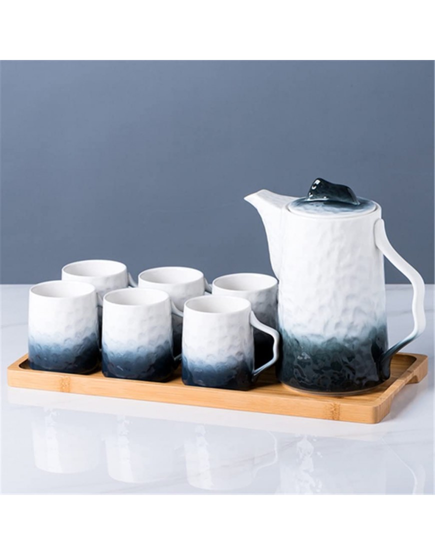 Xyzmdj Gradient Tea Céramique Set Tasse d'eau Tasse Bouilloire Cold Bouilloire avec plateau Tasse à thé de l'après-midi de ménage Ensemble de tasse de café Color : A Size : As the picture shows - BEDDQVJWL