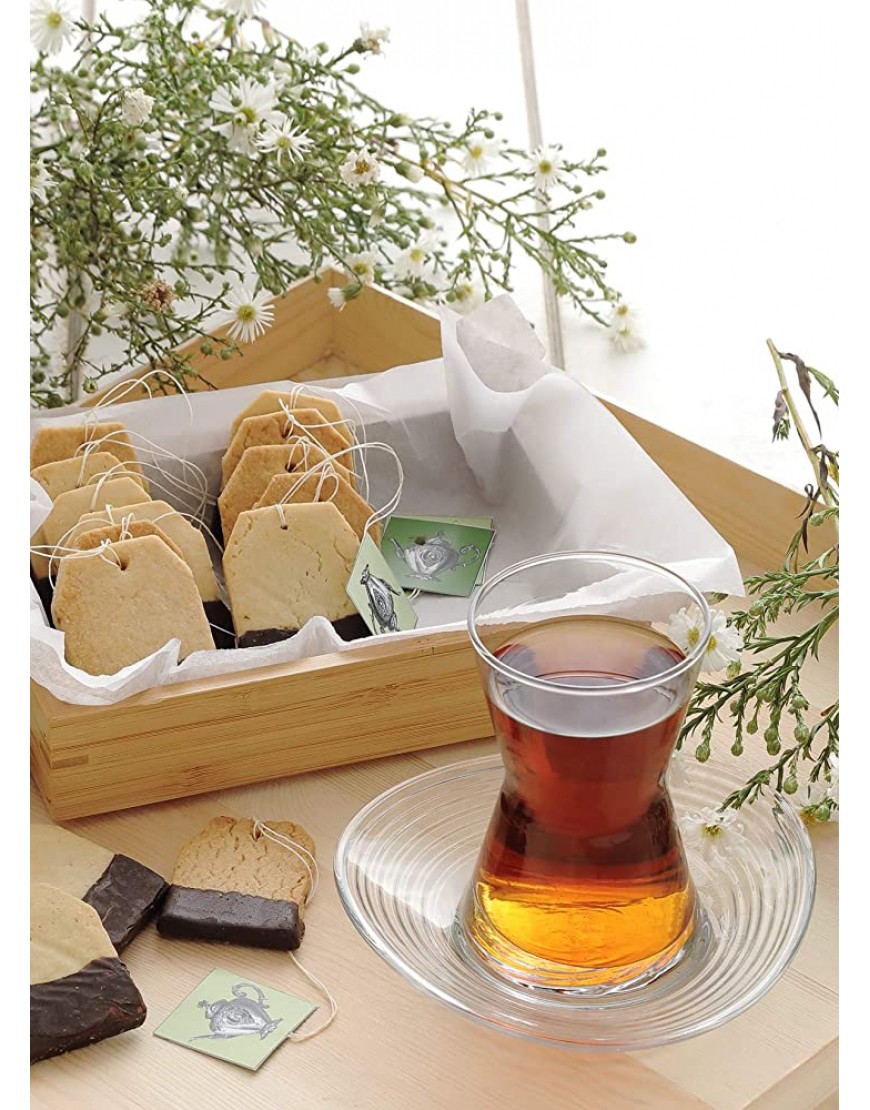 12 Pcs. Tea Glasses Luxury Design Turkish Tea Glass Cay Bardagi Set Cups Saucers Lav - BKWN6JULL