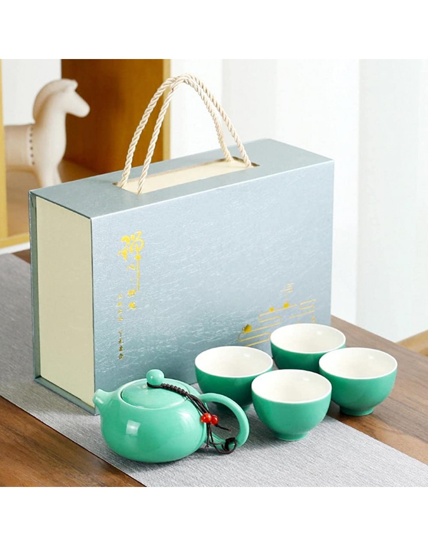 Cadeau d'affaires Powder Green Tea set un pot de quatre tasses d'activités cadeau commémoratif cadeau - B58E4KSSE