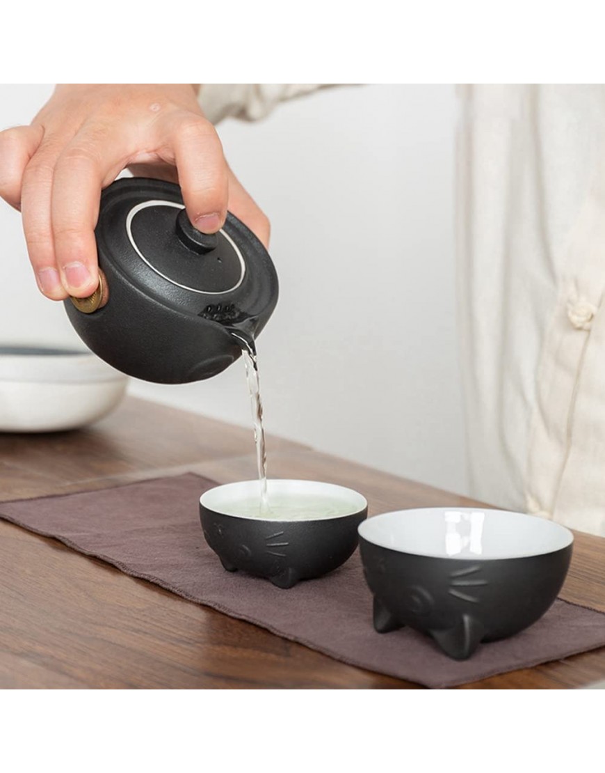 Jesnoe Cut Series Service à thé portable en céramique avec théière tasses à thé sac de voyage pour bureau maison voyage cadeau 1 - B56JVGCUP