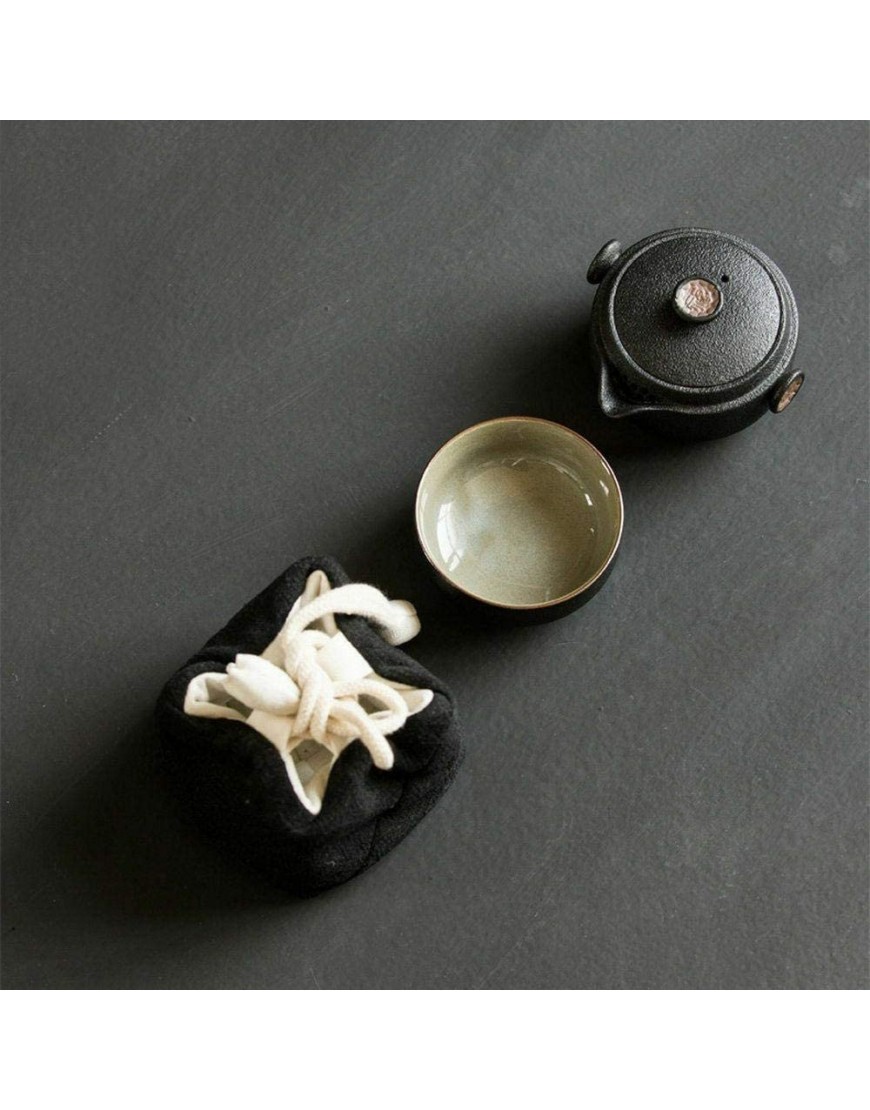 SILOLA Gaiwan Tasse à thé Combinaison en céramique Noire Chinoise Gongfu théière Tasse à thé Voyage Ensemble à thé en Coton Sac de Rangement théière Cadeau - B2M9KWDGL