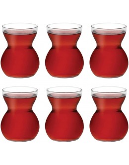 Topkapi Service à thé turc Lina-ultan 18 pièces 6 verres à thé 6 soucoupes 6 cuillères à café ensemble complet. - B39BMYRXC