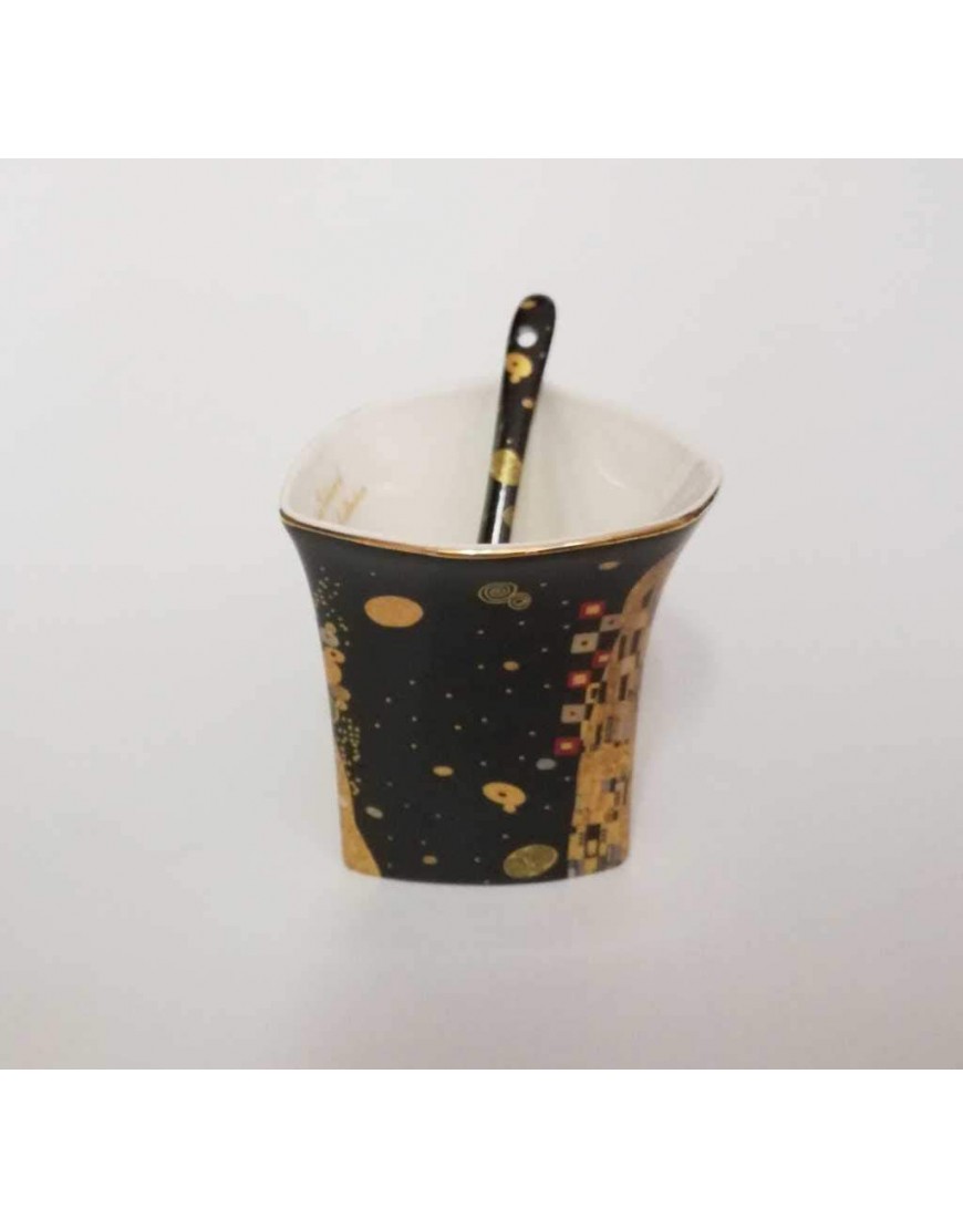 Atelier Harmony Gustav Klimt Lot de 2 Tasses à thé en Porcelaine avec boîte Cadeau Motif Le Baiser Noir 19 - BK8J1ESUT