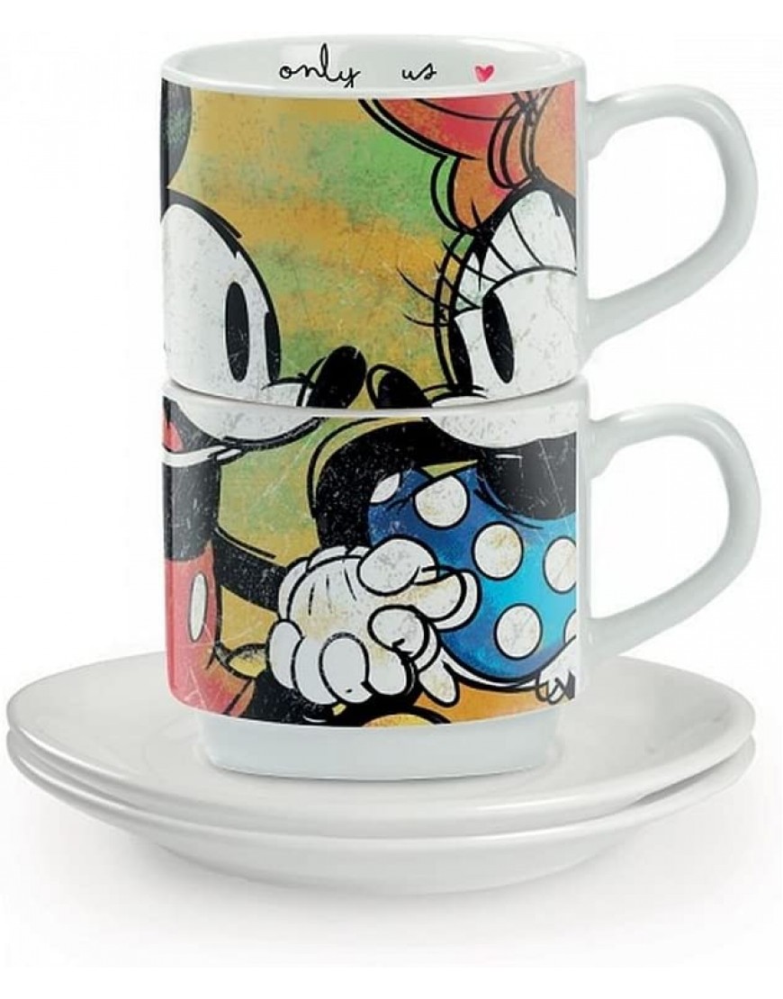 Egan service 2 tasses à café empilables Mickey Mouse - B7JHKKCKL