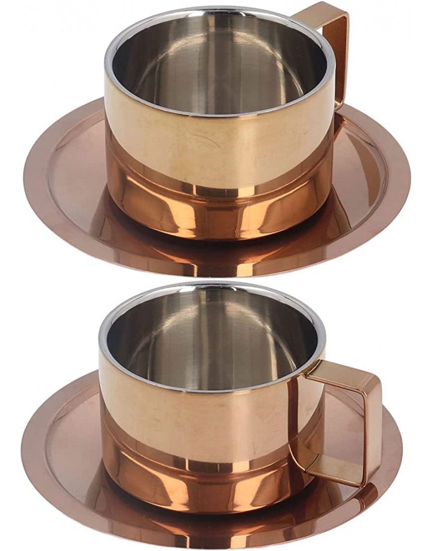 Ensemble de tasses à café 200 ml de belles tasses en acier inoxydable portables simples pour la maison pour l'extérieurOr rose - BDH63LJQE