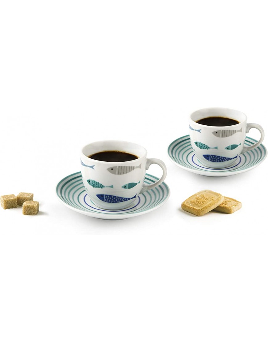 Excelsa North Sea Set de 6 tasses à café avec soucoupe 90 milliliters Porcelaine - BKK38KKGV