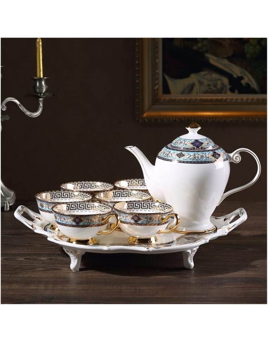 Palace European Bone China Service à café en porcelaine anglaise de haute qualité exquise en céramique avec tasse à thé et plateau - B59M2MHJK