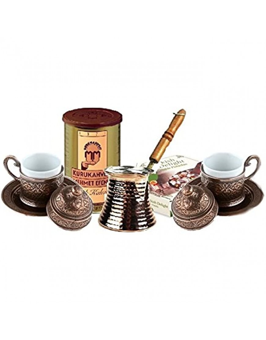 Turkish Coffee Set for Two By the Turkish Emporium with Turkish Delight and Turkish Coffee by The Turkish Emporium - B7NNDDNFS