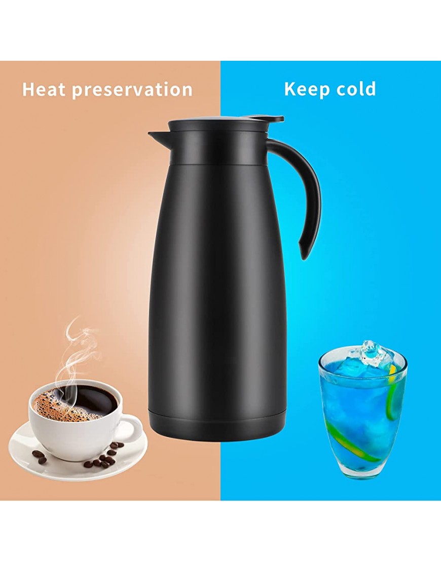 Olerd Carafe à café isotherme en acier inoxydable à double paroi 1,5 l Capacité de rétention de la chaleur : 12 heures Distributeur de thé d'eau et de café de 1,5 l - B83QKJFUK