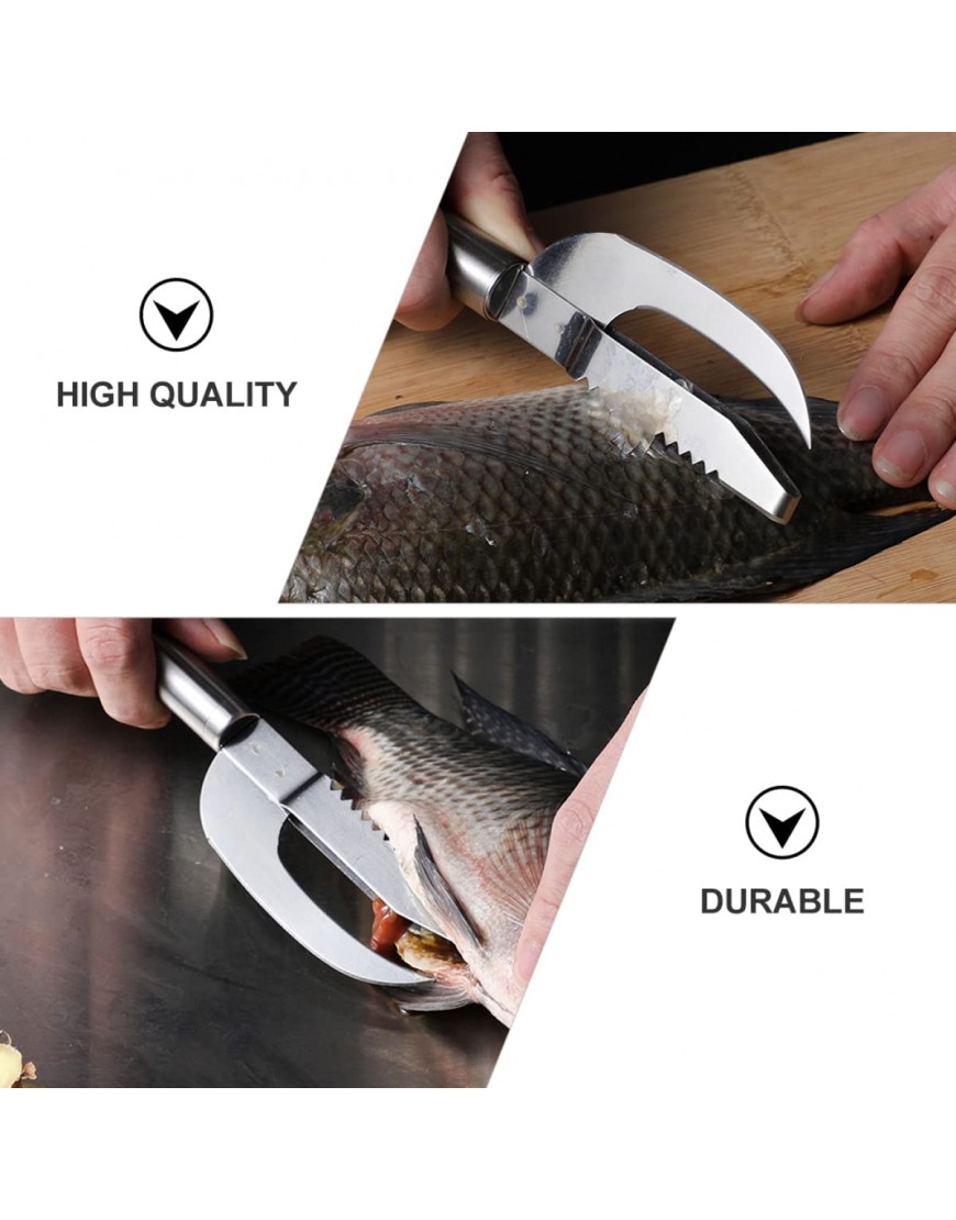 BESTonZON Ser de 2 Poisson en Acier Inoxydable Fish Scaler Tool Kitchen Fish Scaler Fish Skin Peeler Scale Scraper Fish - BNKKERQSE
