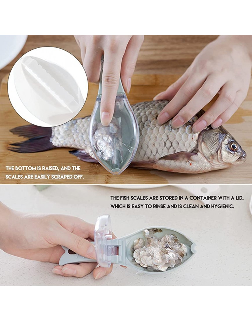 SINGFNH Brosse à détartreur de poisson avec couvercle outil de détartrage en plastique râpe à écailles de poisson brosse à enlever rapidement la peau de poisson outil de cuisine - B68E3WHNF