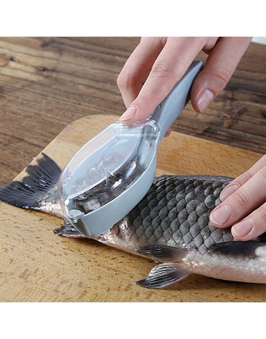 SINGFNH Brosse à détartreur de poisson avec couvercle outil de détartrage en plastique râpe à écailles de poisson brosse à enlever rapidement la peau de poisson outil de cuisine - B68E3WHNF