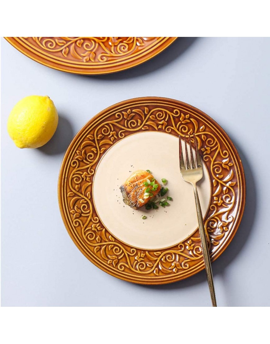 SKED Assiettes à dîner en Porcelaine Assiette de Service Ronde au Fini élégant pour pâtes collations et salades B 28,7 cm Vaisselle - BKNQ6OJKM