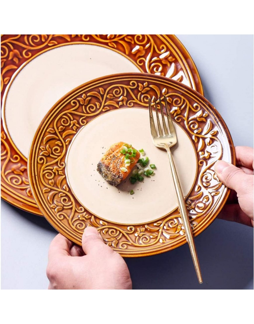 SKED Assiettes à dîner en Porcelaine Assiette de Service Ronde au Fini élégant pour pâtes collations et salades B 28,7 cm Vaisselle - BKNQ6OJKM