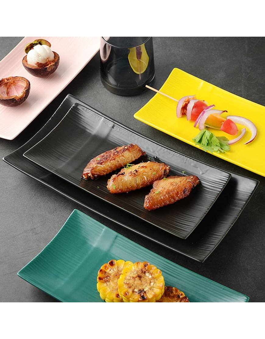 XIN CHANG LWH Sushi Plaques De Céramique Pâtes Barbecue Plaques De Poisson Home Restaurant Plaques Rectangiles Plaques à Pâtisserie EmpilableSize:28.5CM,Color:Jaune - BD8Q1YYPU