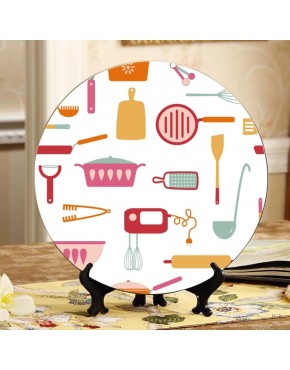 Équipement de cuisine de cuisine assiettes amusantes décorations de plaque de Table en céramique plaque oscillante à la maison avec présentoir décoration décoration de plaque en céramique domestique - BH83NFGJH