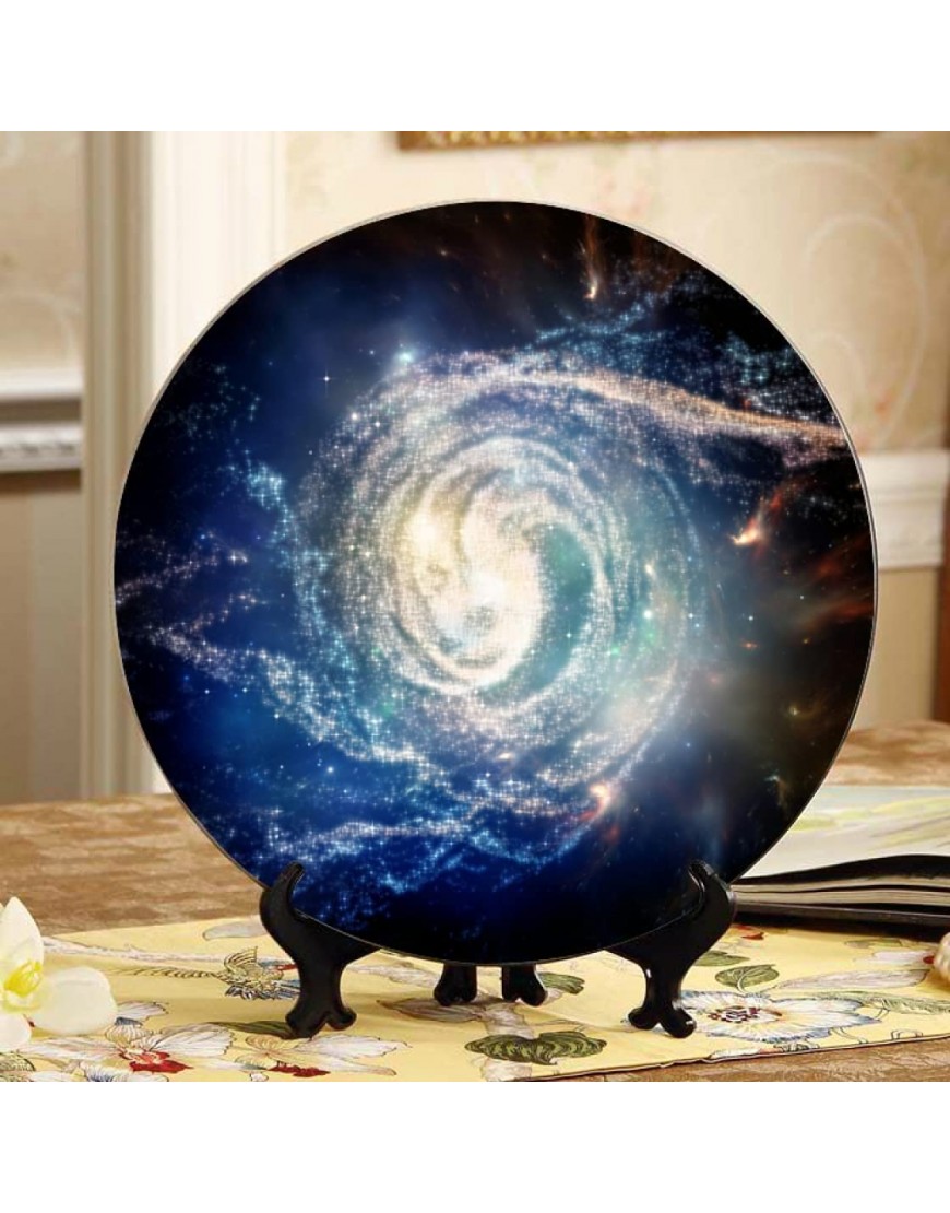 Incroyablement belle spirale galaxie petite plaque d'affichage décorer plaque maison wobble-plaque avec présentoir décoration ménage mignon assiettes en céramique - B47BNHESH