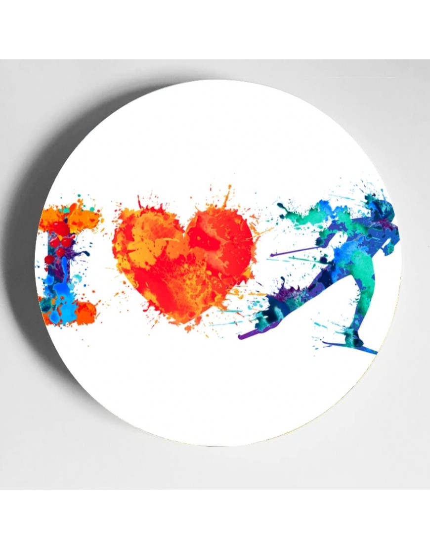 J'aime le sport coloré Splash drôle assiettes à dîner assiettes en céramique décorative maison wobble-plaque avec présentoir décoration ménage Art plaque affichage - BQ51HSAZW