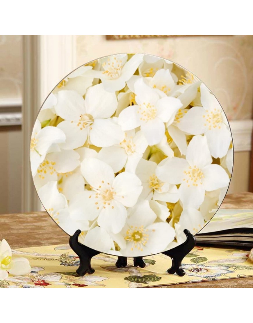 Jasmine fleur branche plaque décorative assiettes décor maison wobble-plaque avec présentoir décoration ménage présentoir plaque - B5M39DNYB