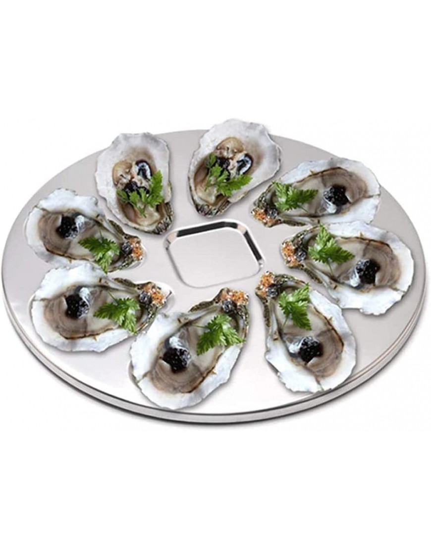 Chiyyak Assiette à huîtres En acier inoxydable Pour 8 huîtres Pour la maison et le restaurant - B1JNQTHIO