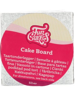 FunCakes Cake Board Carré 10 x 10 cm Argent : Carré Cake Board Base pour gâteau Haute qualité Aspect luxueux 1 pièce. - B37HAIFUC