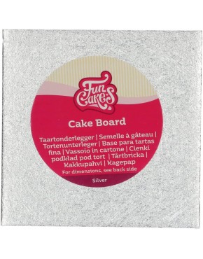 FunCakes Cake Board Carré 15 x 15 cm Argent : Cake Board carré Base pour gâteau Haute qualité Aspect luxueux 1 pièce. - BW2AVTMTQ