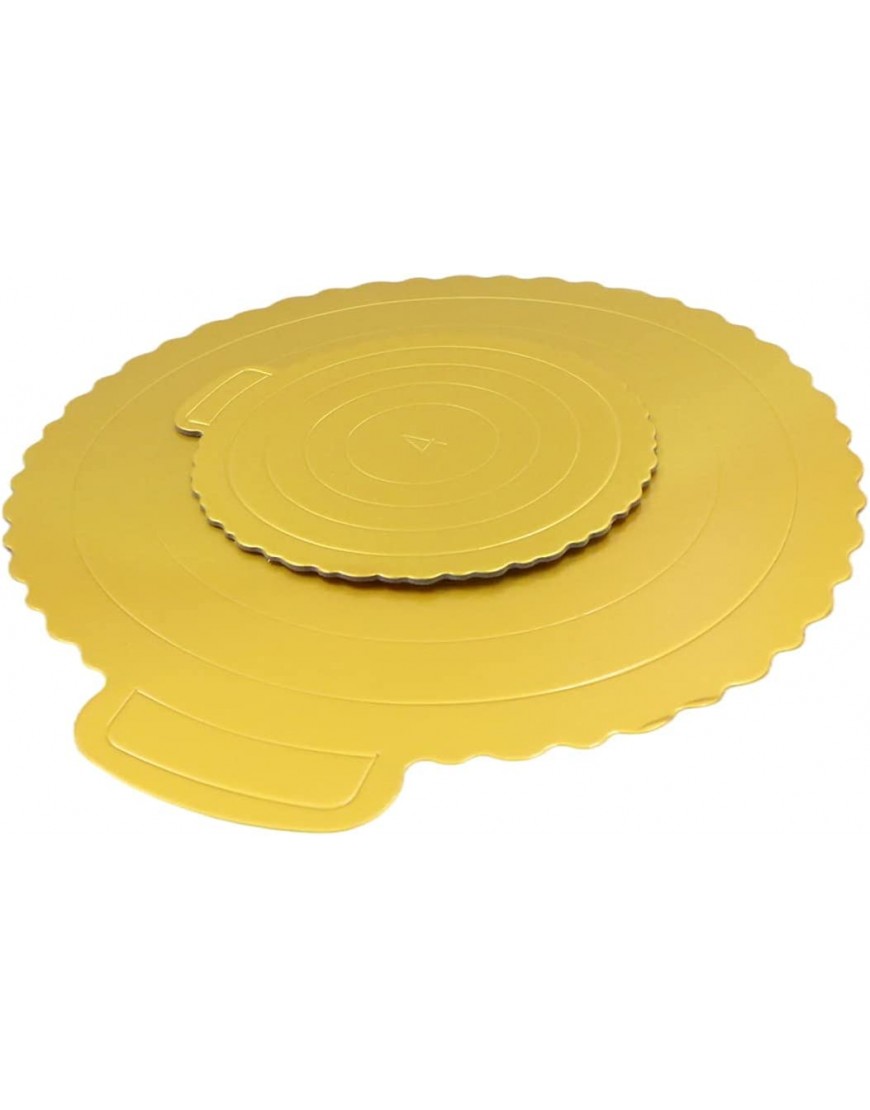 Lot de 2 dessous de plat à gâteau ronds dorés de qualité supérieure pour le transport 16 & 19 & 25 & 29 cm chacun - B42D9LTJJ