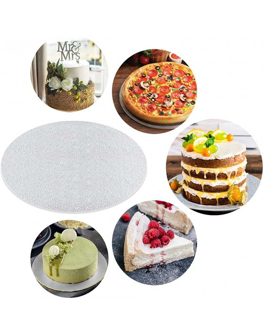 Lot de 4 planches à gâteau fines réutilisables en carton rond pour gâteau pizza 15,2 cm 20,3 cm 25,4 cm 30,5 cm - B38D6TTNJ