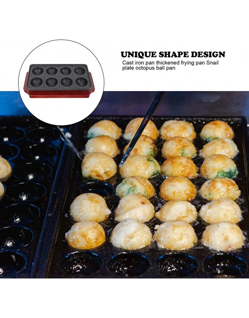 Takoyaki Maker Octopus Meatball Pan: Japanese Takoyaki Cooking Tray 8 Holes Non Stick Ebelskiver Grill Pan Aebleskiver Ball Pancake Plate - B9A8NQRVP
