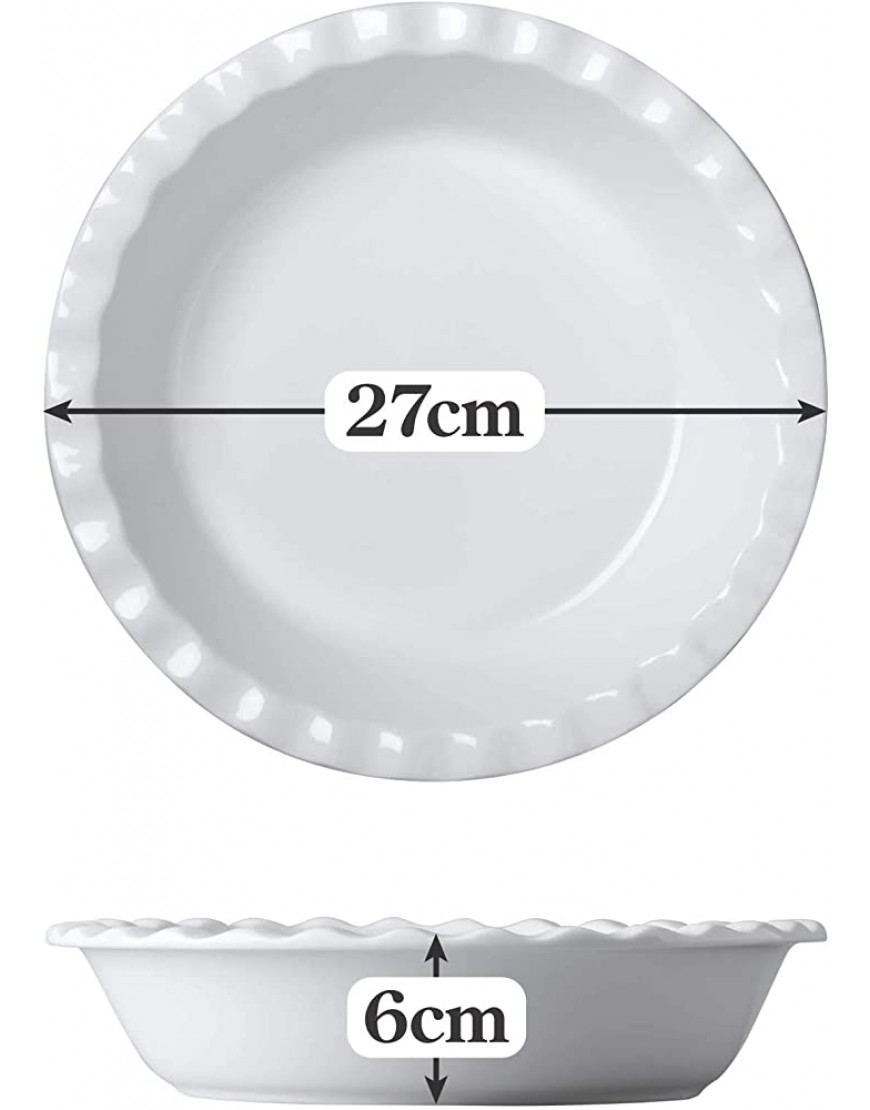 Wm Bartleet & Sons Plat à tarte rond en porcelaine avec bord cranté blanc 27cm - BDVAQLYNJ