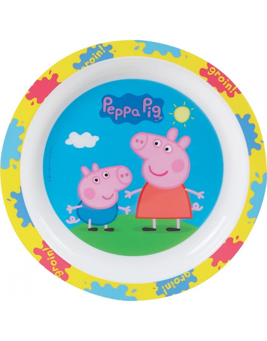FUN HOUSE 005175 Peppa Pig Ensemble de Repas pour Enfants Polypropylène Bleu 26,5 x 7 x 25 cm 3 Pièces - BBB51ENJO