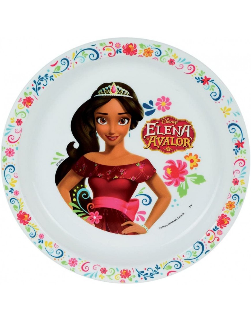 FUN HOUSE 005550 Disney Elena D'Avalor Assiette Micro-Ondable pour Enfant Polypropylène Blanche 22 x 22 x 1 cm - BA24ANADD