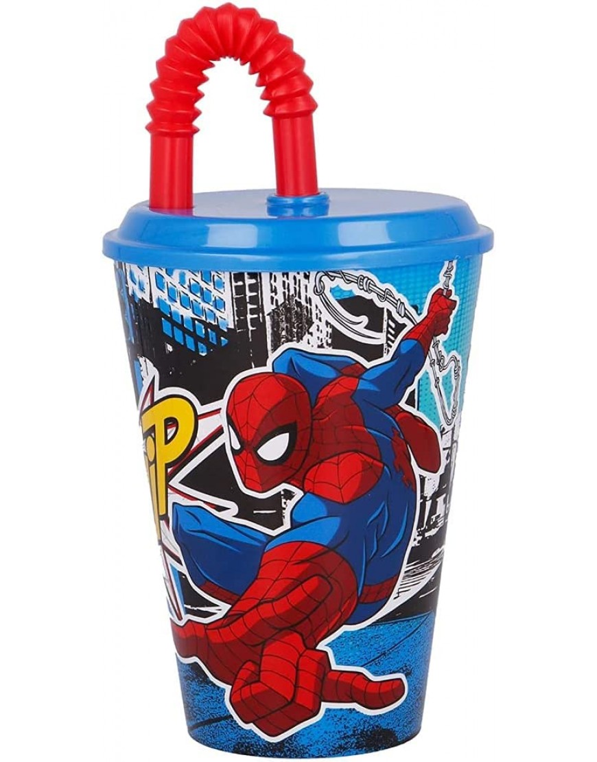 Generico Set Spiderman Marvel Verre avec Paille + Porte-bougie BPA Free SPIDER21 2 pc - B26K8LONO