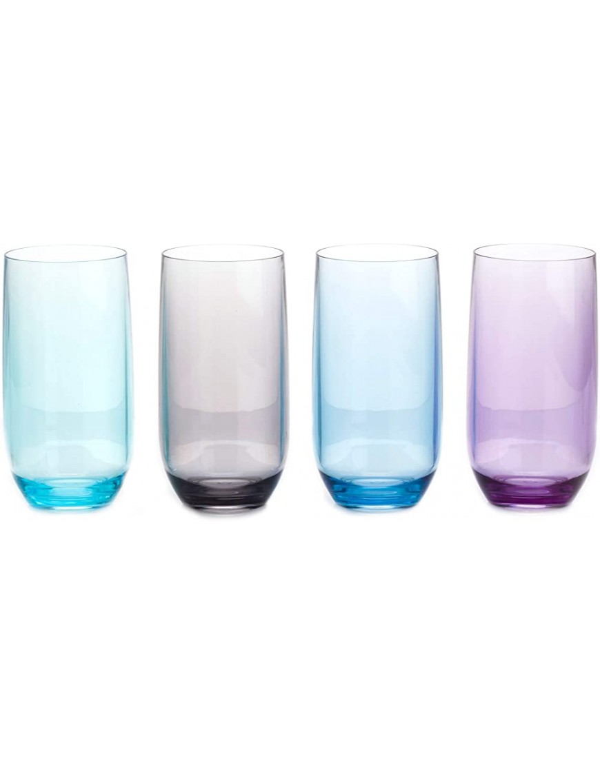 Moritz Set de vaisselle de camping en mélamine design harmonieux pour 4 personnes 4 grands verres multicolores 1 chiffon en microfibre rouge - BE5KDGZZK
