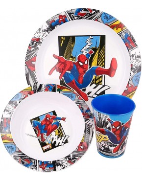 Spiderman Ensemble de vaisselle pour enfant avec assiette bol à céréales et gobelet - BKDKBTRLL