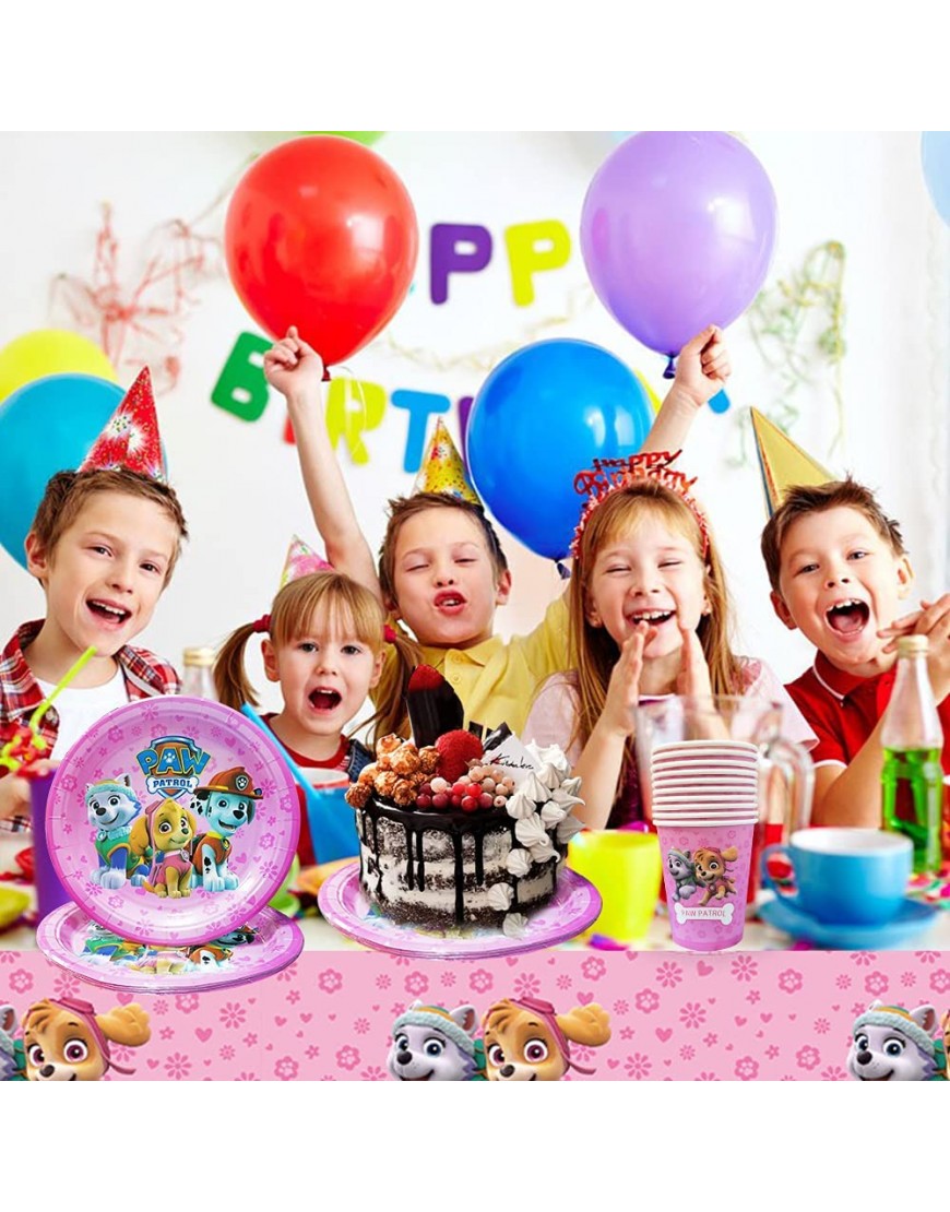 Wally Pat Patrouille Ensemble de vaisselle pour anniversaire d'enfant Pour 20 personnes Avec assiettes tasses serviettes nappes décoration d'anniversaire - B7KHNHTPB