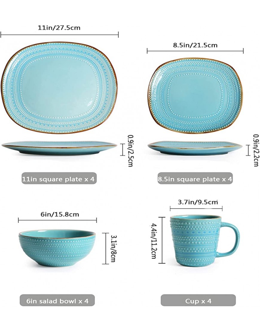 Ensembles de vaisselle 16 pièces ensemble de vaisselle pour 4 ensembles d'assiettes et de bols en porcelaine ensemble de vaisselle de cuisine résistant à la chaleur au micro-ondes et au lave-vais - BNW4NDBKV